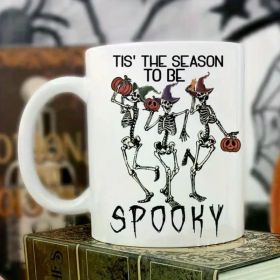 1pc Tis the Season to be Spooky Mug, Halloween Skeleton Mug, Spooky Mug, Halloween Mug, Skeleton Mug, Dancing