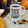 1pc Keep Calm Give Me Candy Halloween Themed Cute Ceramic Coffee Mug 11oz