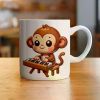1pc Adorable Monkey Playing Piano Ceramic Mug - Ideal Gift for Music-Loving Moms, Perfect for Mother's Day &