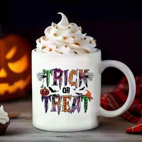 1pc 11oz Interesting Halloween mug, "trick or treat" mug, the best Halloween gift for friends, elders, family, sisters and