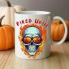 1pc Skull on Fire Halloween Mug, Halloween Mug Gift, Skull Lover Mug, Skull Halloween Gift, Skull on Fire Holiday Mug,