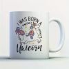1pc Unicorn Coffee Mug - I Was Born A Unicorn- Funny 11 oz White Ceramic Tea Cup