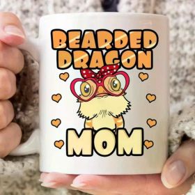1pc Bearded Dragon Mom Mug, Funny Lizard for Loving Mommies, Funny Lizard Mother's Day Coffee Cup Gift Idea