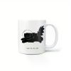 1pc Reach For the Stars Black Cat Coffee Mug, Astronaut Cat Mug, Space Mug, Cat Fan Mug, Black Cat Mug, Funny Coffee