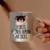 1pc Ferrets Because Humans Are Dicks - Ferret Mug - Ferret Owner Gift - Funny Mug - Novelty Mug - Personalised Mug -