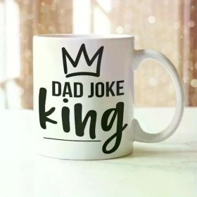 1pc Dad Joke King Mug Fathers Day Son Christmas Daddy Birthday Gift