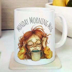 1pc Witty Monday Morning Mood Coffee Mug 11oz - Adorable Blue Design for Coffee or Tea, Perfect Mug Gift for