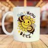 1pc Hello Bees Cute Bee Mug Wrap, 11oz Mug Design Template, Digital Download, Mug Sublimation Design,