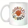 1pc | Thanksgiving Gobble Gobble Mug – Turkey Silhouette Coffee Cup, 11oz Ceramic