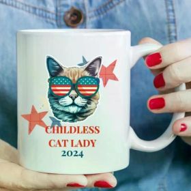 11 oz, Cat Funny Ceramic mug - 'Childless Cat Lady 2024' Perfect Gift Coffee Cup
