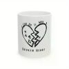 1pc Broken Heart Pattern Ceramic Mug 11oz Funny Mug Best Gift