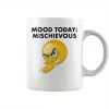1pc "MOOD TODAY:MISCHIRVOUS" funny coffee cup mug, the best gift for friends and family.