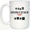 1pc "Best Grandfather Ever" White Ceramic Coffee Mug with Red Bow Design - Insulated, Hand-Wash Only, Reusable &