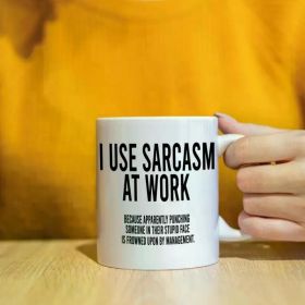 1pc Rude mug, funny mug, Birthday gift, gift for him, gift for her, gift for friend, coffee mug, ceramic, - I use sarcasm at