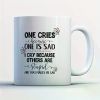 1pc Nerd Coffee Mug - Stupid Makes Me Sad - Funny 11 oz White Ceramic Tea Cup - Humo