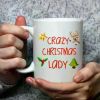 1pc Crazy Christmas Lady Mug, Funny Christmas Mug, Christmas Mug for Her, First Drink Coffee Mug, Coffee Mug,