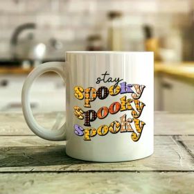 1pc Stay Spooky Halloween Mug, Funny Halloween Group Party Mug, 2024 Halloween Mug, Cute Sarcastic Mug,