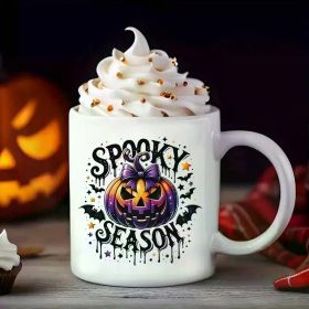 1pc 11oz Funny Halloween mug, Halloween scary pumpkin head mug, the best Halloween gift for friends, elders, family,