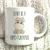 Funny Animal Themed Mug - Cute Hippo Mug with Flower Crown - Perfect Gift for Animal Lovers, Don't Be A Hippo-