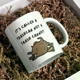 1pc Raccoon Mug, Its Called a Trash Can Not a Trash Cannot Mug, Funny Motivational Coffee Cup, Sarcastic, Gift, Cute