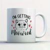 1pc Engagement Coffee Mug - Getting Meowied Engagement Funny 11 oz Black White Tea C