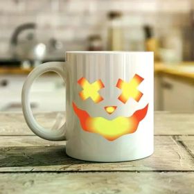1pc Halloween Pumpkin Face Mug, Funny Halloween Group Party Mug, 2024 Halloween Mug, Cute Sarcastic Mug,