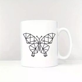 1pc Geometric Butterfly Mug - Butterflies Wildlife Gift - Geometric Print Coffee Mug