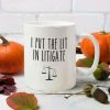 1pc Lawyer gift, Barrister Gift, I put the lit in litigate, Funny White Ceramic Lawyer Mug
