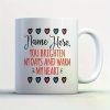 1pc Family Coffee Mug - NAME Brighten Days And Warm Hearts Family - Adorable 11 oz W