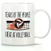 1pc Funny Mug - Tears of the People I Beat at Volleyball - 11 Oz Ceramic Coffee Cups for Volleyball Players and Sports