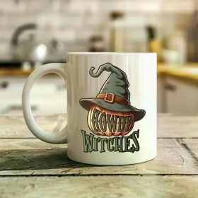 1pc Halloween Howdy Witches Pumpkin Mug, Halloween Mug, Funny Halloween Party Mug, 2024 Halloween Mug,