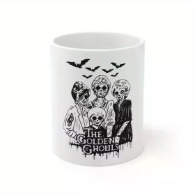 1pc | Golden Ghouls Halloween US White Ceramic Mug 11Oz