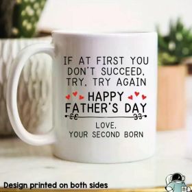 Astronaut-Designed 'Love Your Second Born' Ceramic Coffee Mug for Dad - Insulated, Hand-Wash Only, Reusable - Perfect