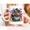 I'm Fine Everything Is Fine Grim Reaper Mug, Dumpster Fire Skeleton Mug, Funny Coffee Mug Crazy Shopping Christmas
