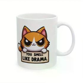 1pc Mug Drama Funny Cat Coffee Ceramic Gift DRAMA Cup Stoneware Mug Gift Travel Cute