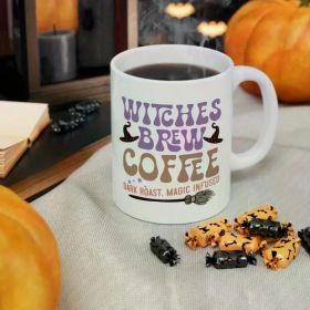 1pc Halloween Mug Witches Brew Coffee Gift Idea for Her 11oz Ceramic Halloween Tea Cup, Coffee Mom, Tea Lover,