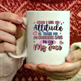 1pc Quirky Pink Love 'My Face' Ceramic Coffee Mug - Insulated, Reusable, Multipurpose Cup - Ideal Thank You,