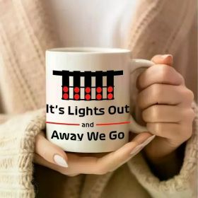 11oz Formula Racing Ceramic Mug "It'S Lights Out and Away We Go" Design Perfect Gift for Car Enthusiasts Dads