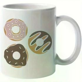 1pc Charming Doughnut-Themed Ceramic Coffee Mug Matte Non-Slip Design Smooth Rounded Handle Perfect Gift for