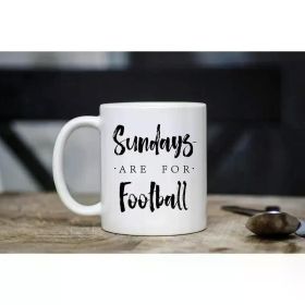 Luxurious 11oz Ceramic Football Mug - 'Sundays Are for Football' Design - Ideal for Daily Use and Game Day Perfect