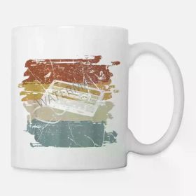 Retro 80s and 90s Cassette Tape Design Coffee Mug 11oz Ceramic Cup for Home or Office Coffee Cup