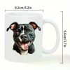 1pc Ceramic Dog-Themed Coffee Mug | Insulated Reusable 11oz White Mug with Vibrant Joy Design | Perfect Gift for