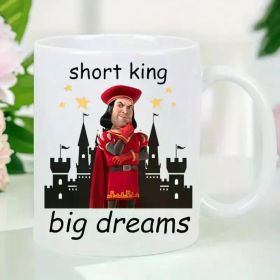 1pc Short King Big Dreams Ceramic Insulated Reusable Mug White Hand Wash Only Ideal for Hot and Cold Beverages