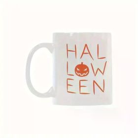 3D Halloween Pumpkin Ceramic Coffee Mug – Reusable Insulated Cup with "HALLOWEEN" Design, Perfect Gift for