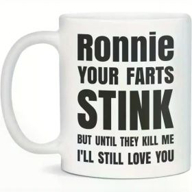 Vintage Style Retro Coffee Mug 11 Ounce White - Funny Gift for Fart Lovers