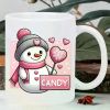 Ceramic Charming Snowman Mug Insulated Reusable Hand Wash Only for Hot and Cold Drinks with Perfect Gift for