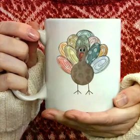 Charming Turkey Coffee Mug - Perfect for Thanksgiving, Christmas & Birthday Gifts | Insulated Ceramic Cup, Hand
