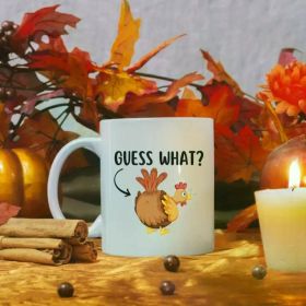 1pc "Guess What? Chicken Butt!" Ceramic Coffee Mug - Funny Novelty Gift for Coffee & Tea Lovers, Insulated, Hand-