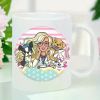 Ceramic Coffee Mug with Pink Girl and Dogs Design | Insulated White Ceramic | Reusable & Hand Wash Only |