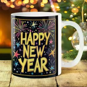 1pc 11oz Basque 1 Patterned Ceramic Mug, Creative Large Mouth Coffee Mug, Suitable for Outdoor Camping, Picnic